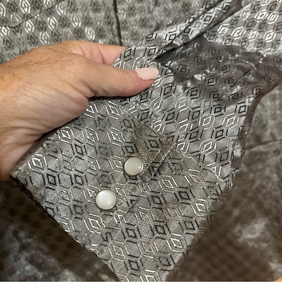 Liquid West Pearl Snap Long Slv Pearl Button Western Shirt Mens Small - Shiny - Picture 7 of 10